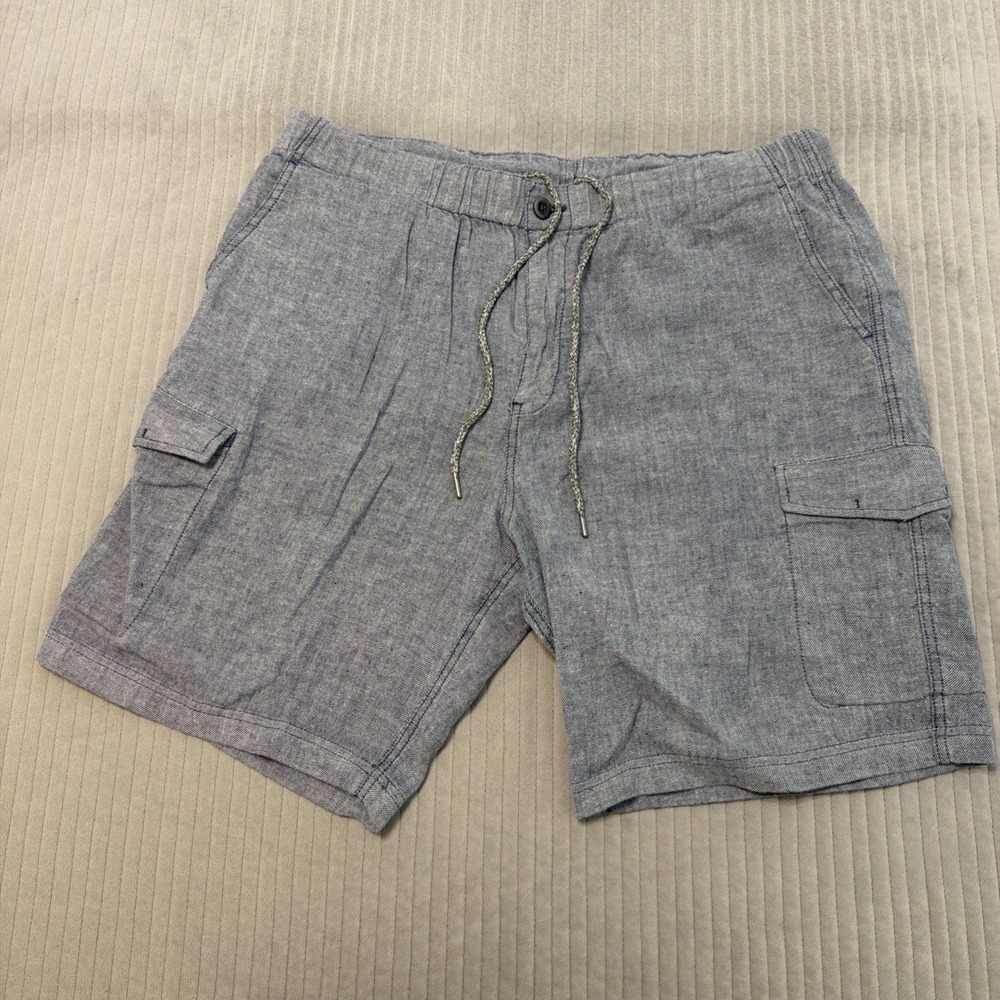 Tommy Bahama Shorts Mens 2XL Blue Linen Cargo Drawstring Relaxed Beach XXL